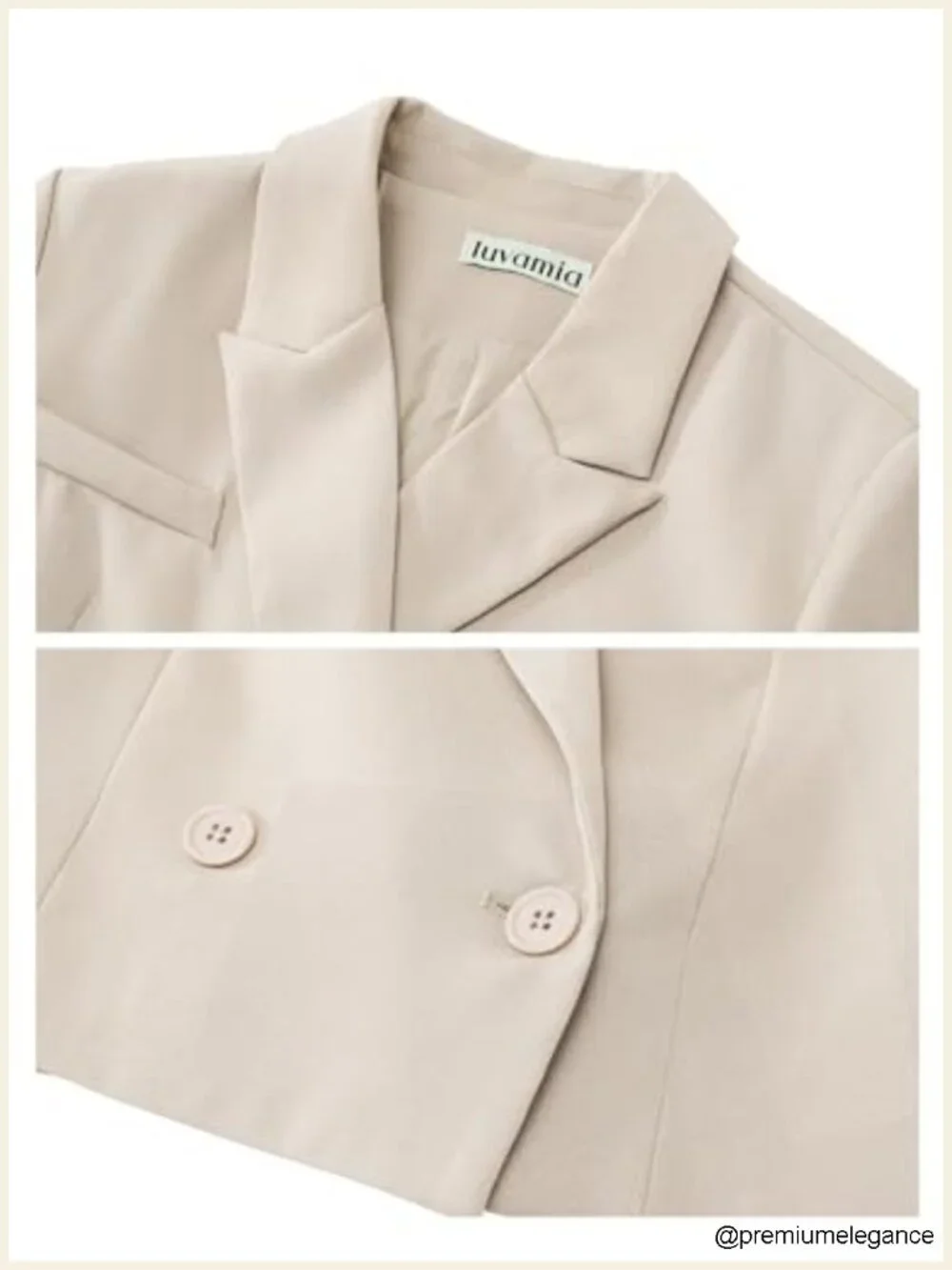 Cropped Open Front Blazer Women Business Casual Suit Jacket Double Breasted